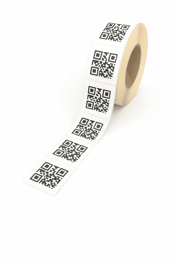 Fortlaufender QR Code - 50 x 20 mm - 2.500 Stück / Rolle - Innenwicklung (Fuß voraus) / 40er Kern - PET Folie